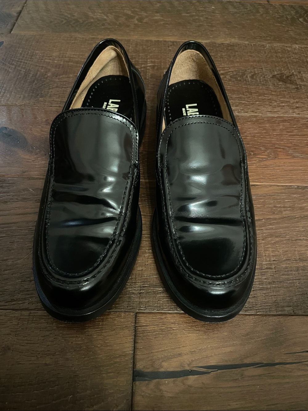 Labucq Black Patent Leather Slip-On Loafers